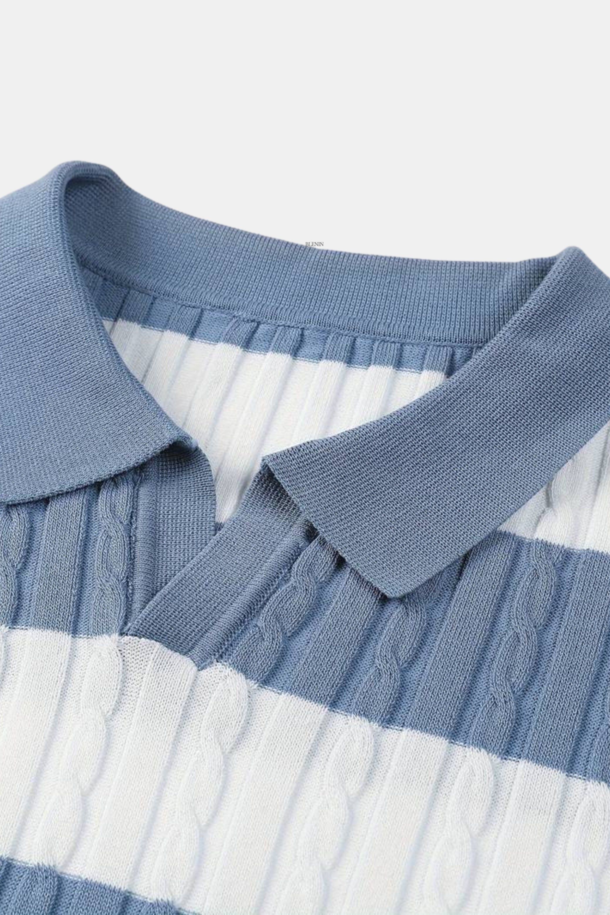 Polo à Rayures Blanches