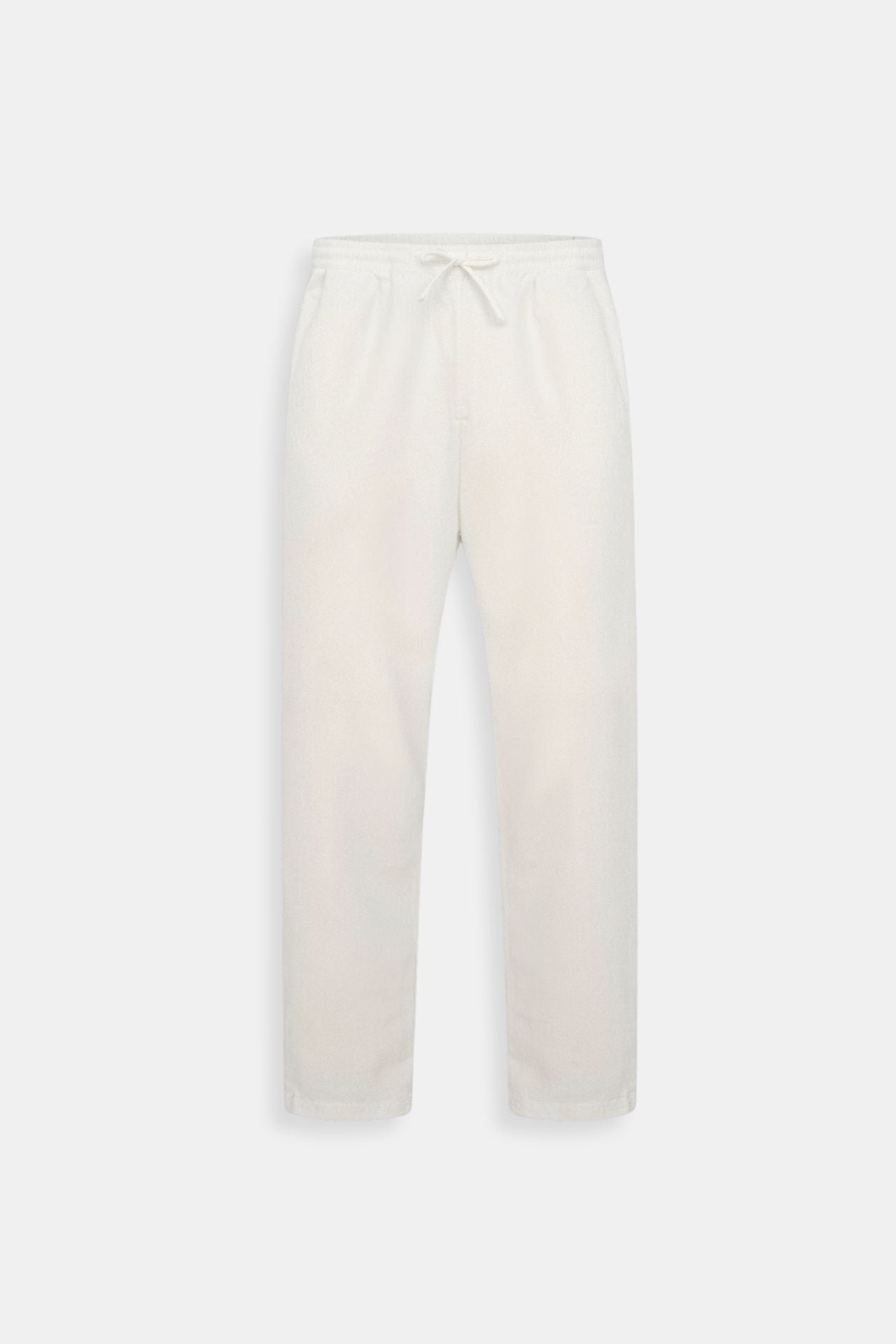 Pantalons à cordon en mélange de coton et de lin