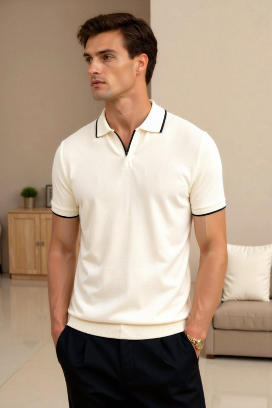 Polo Ajusté Slim Contrast