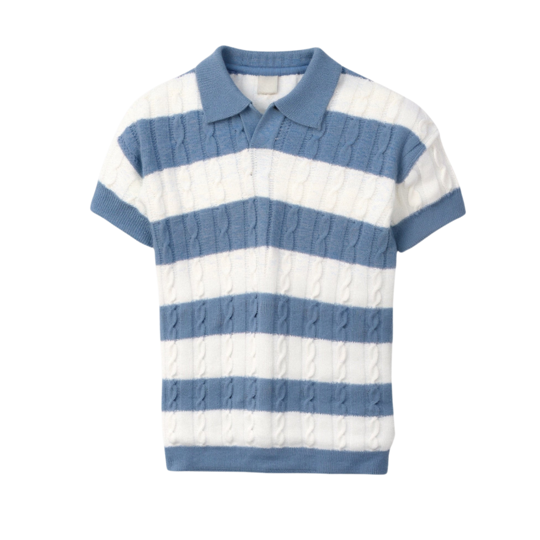 Polo à Rayures Blanches