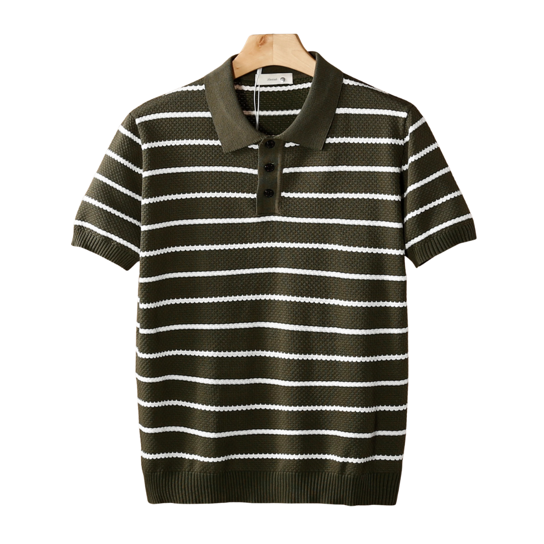 POLO À RAYURES TEXTURÉES
