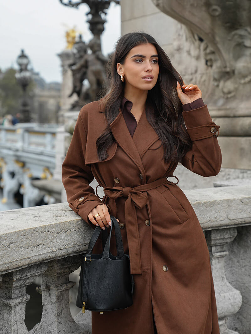 Manteau trench en faux daim Molly