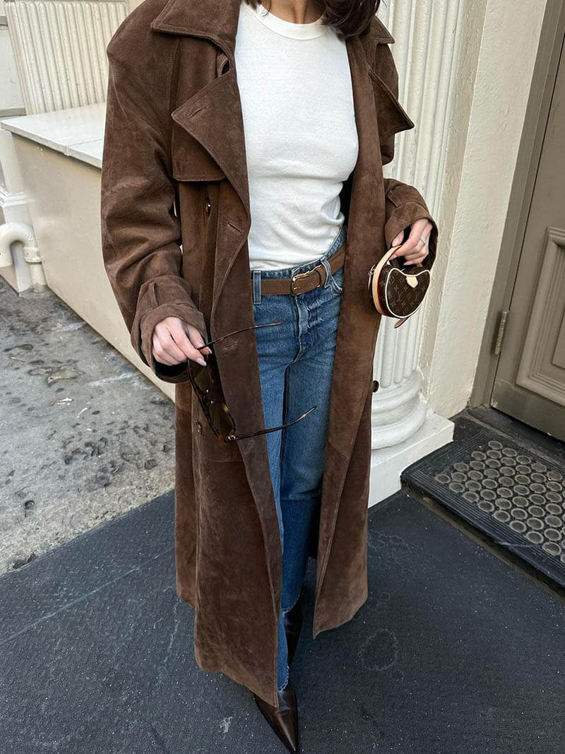Manteau trench en faux daim Molly