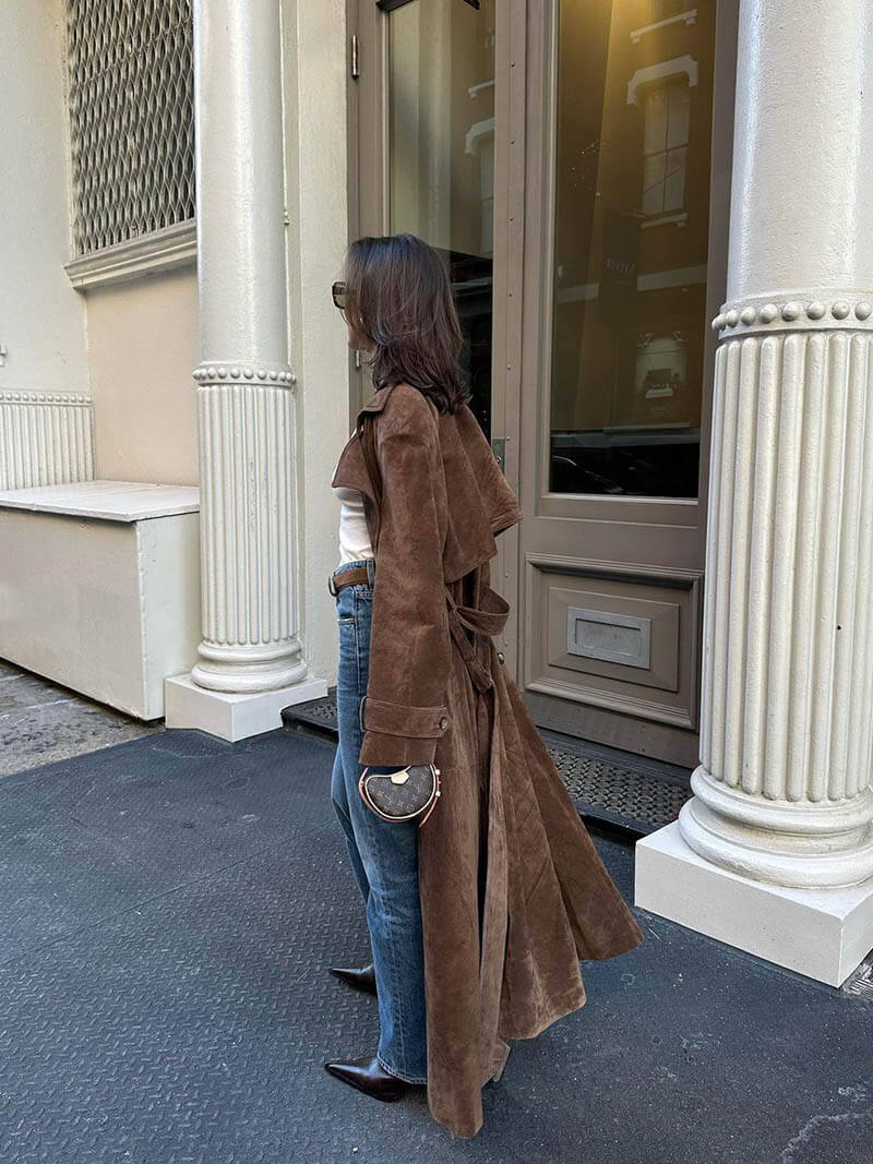 Manteau trench en faux daim Molly