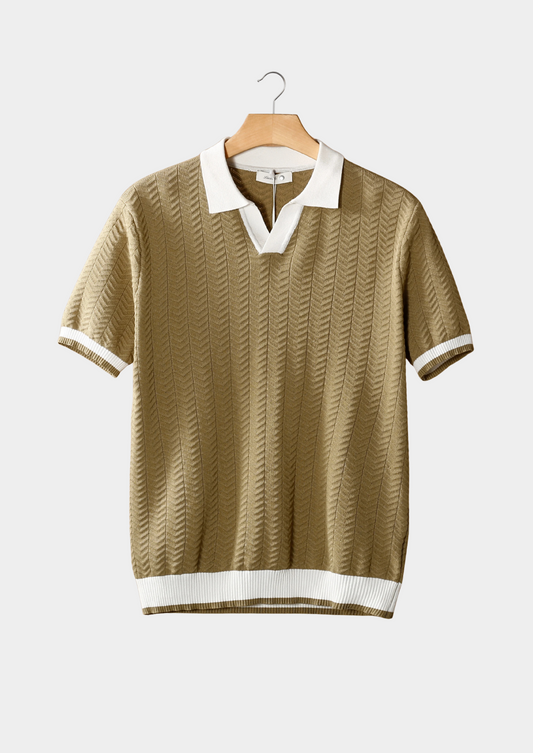 POLO TEXTURÉ CONTRASTÉ